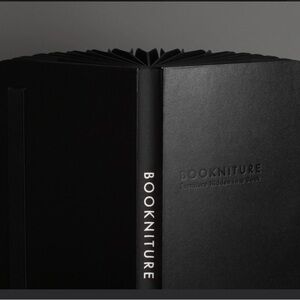 BOOKNITURE NIB Sold Out Black Leather Stool